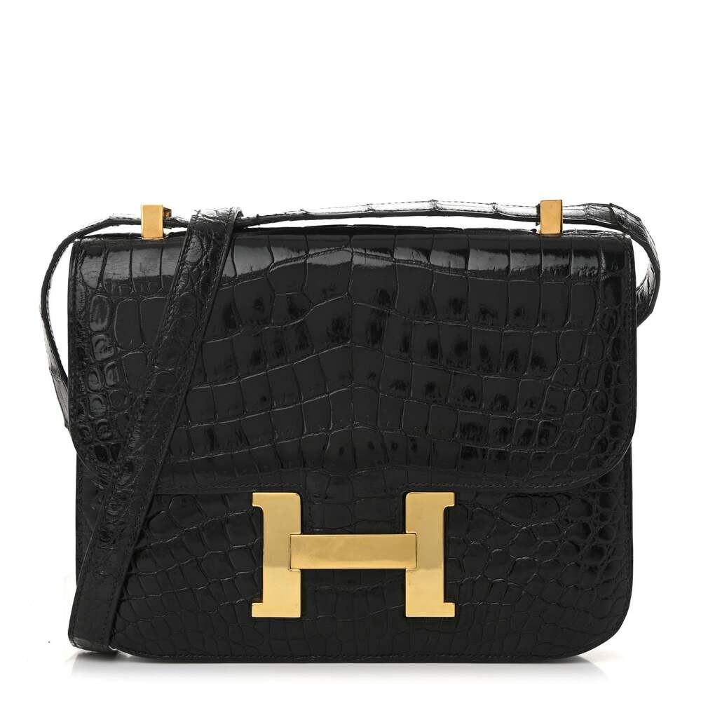 Hermes Shiny Caiman Crocodile Constance #263323H10B